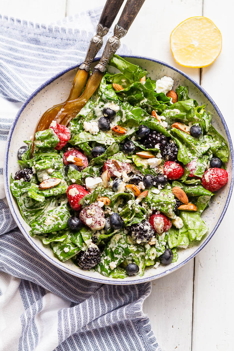 Mixed Berries Spinach Salad Recipe - A fresh Berry Feta spinach salad that’s simple, healthy and SO delicious!