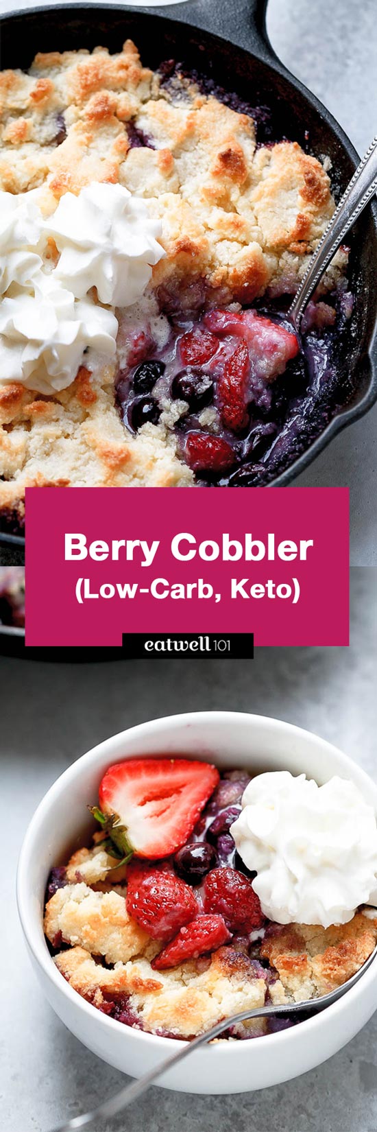 Keto Berry Cobbler - The perfect summer dessert, with a Keto twist. Super easy to make and absolutely delicious!