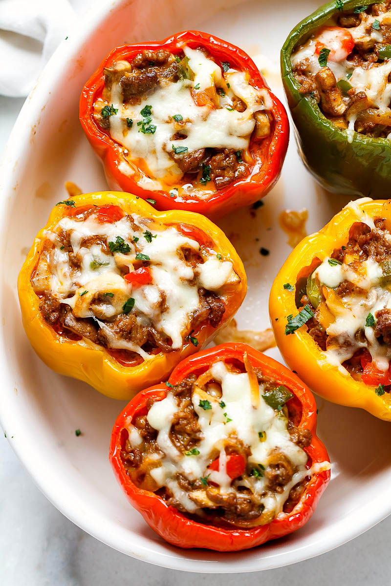 Cheese Steak Stuffed Peppers Recipe – Keto Low-Carb — Eatwell101