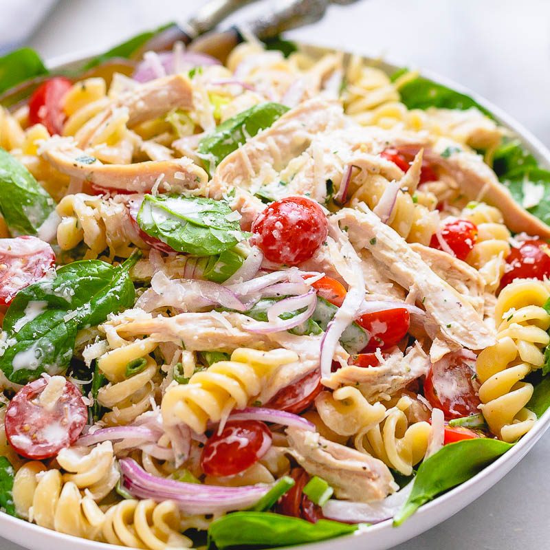 Chicken Pasta Salad with Creamy Ranch Dressing — Eatwell101