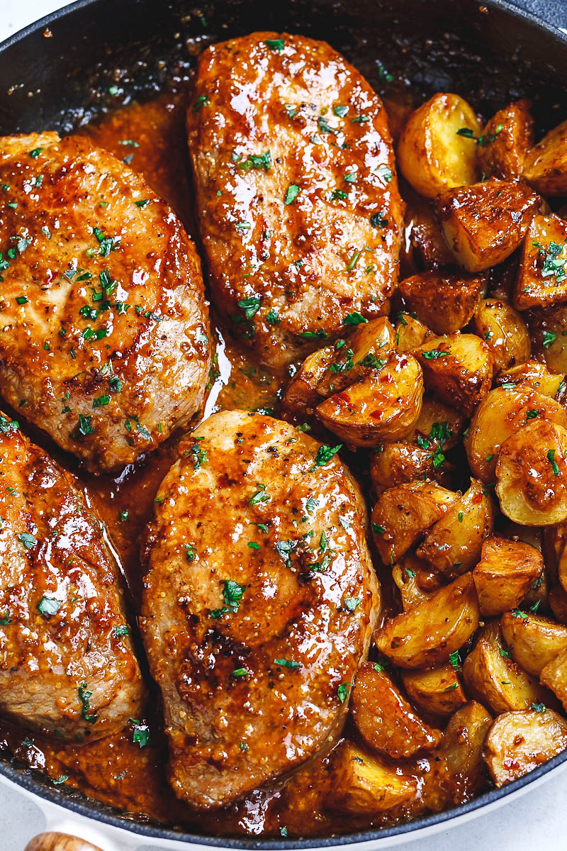 Honey Mustard Pork Chops And Potatoes Recipe Pork Chops And Potatoes Recipe Eatwell101