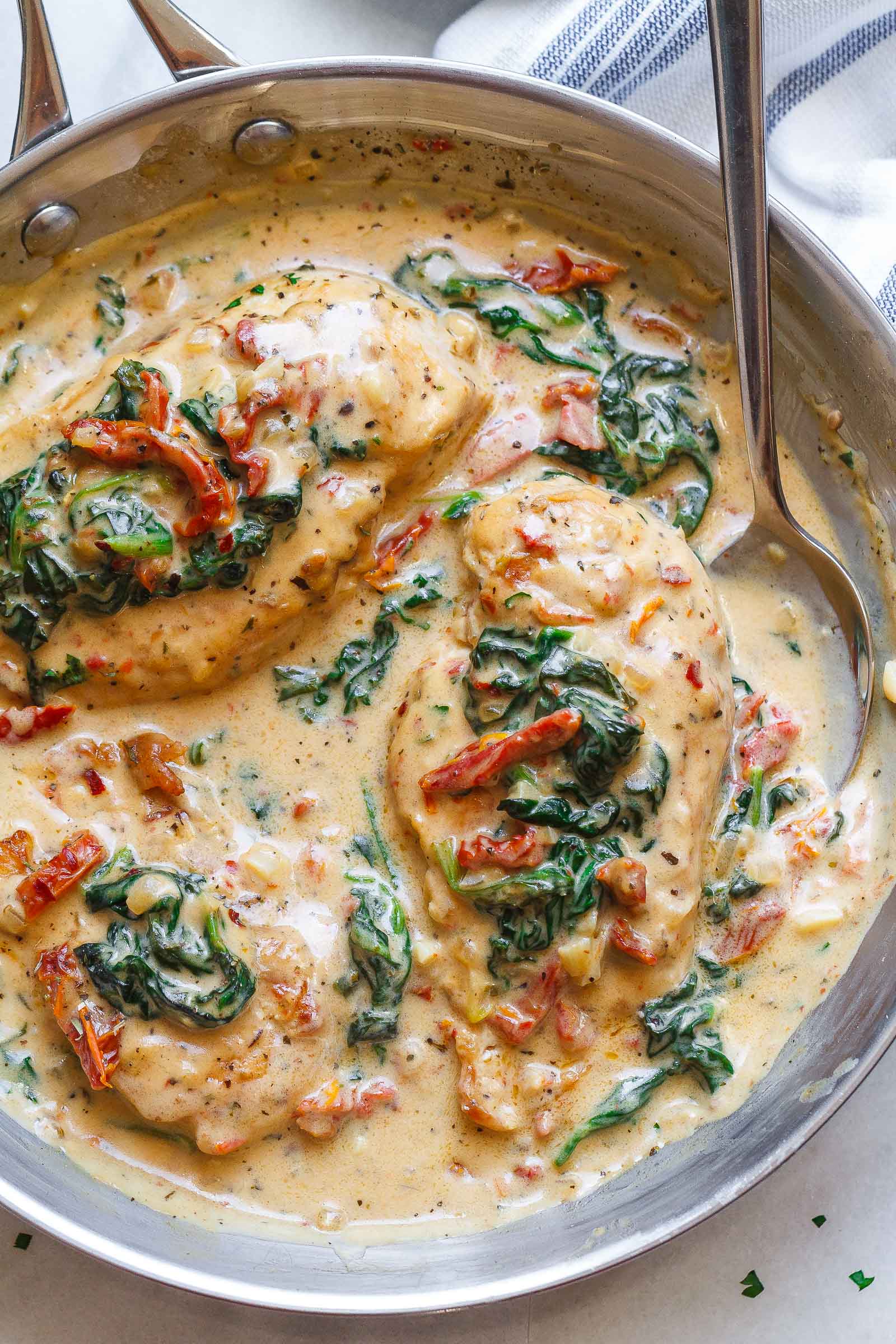 Creamy Chicken And Spinach Recipe Setkab
