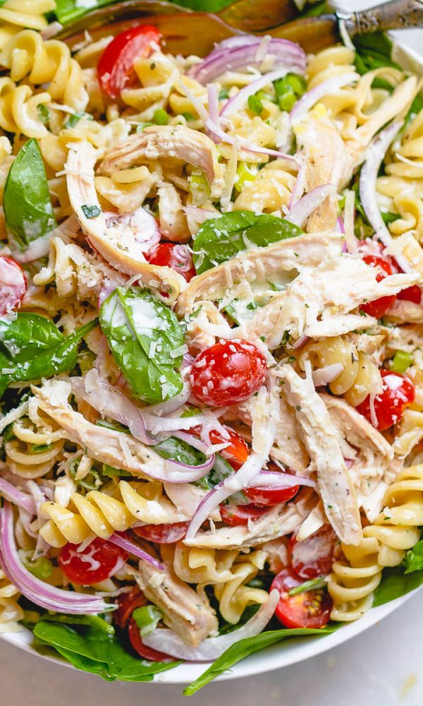Chicken Spinach Pasta Salad