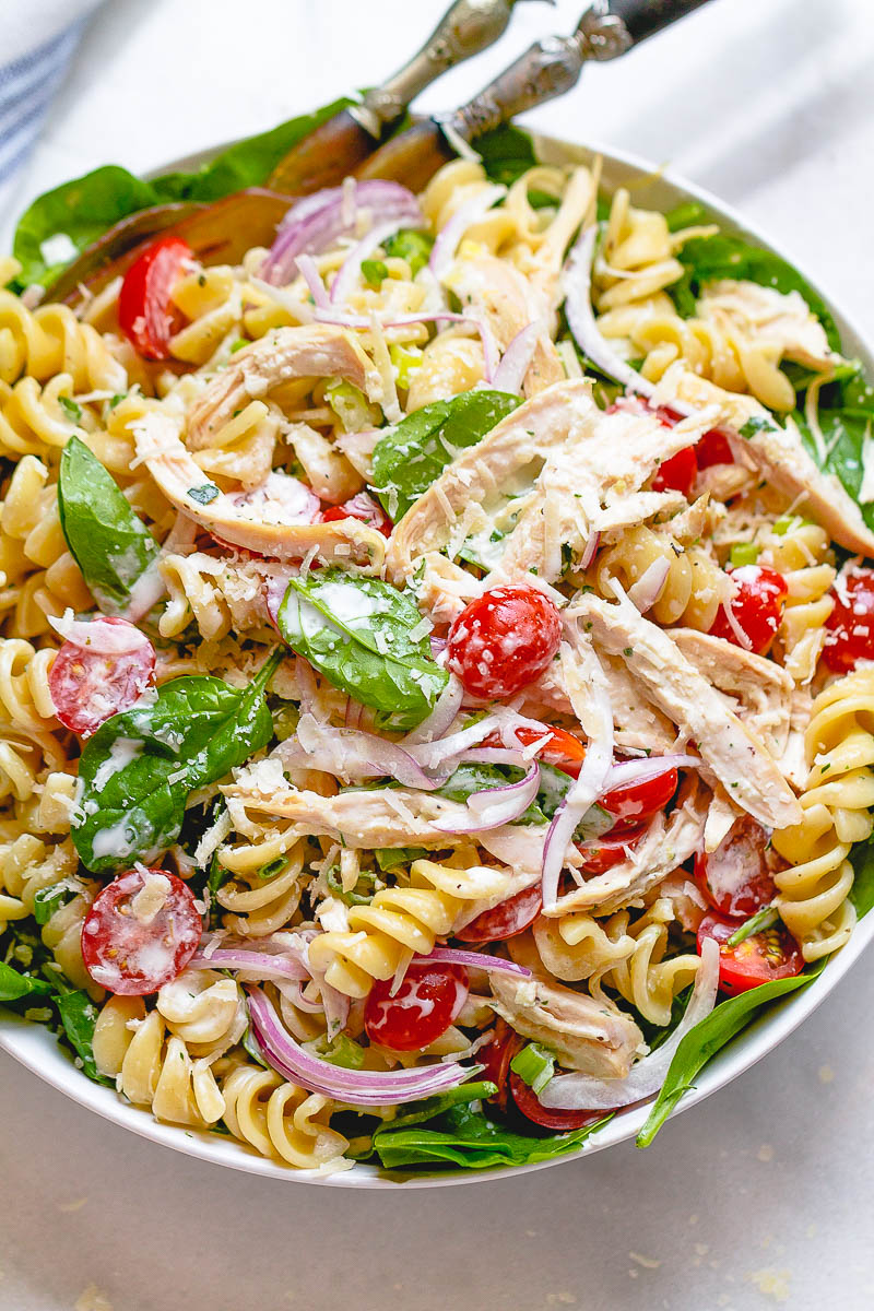 Chicken Pasta Salad with Creamy Ranch Dressing — Eatwell101