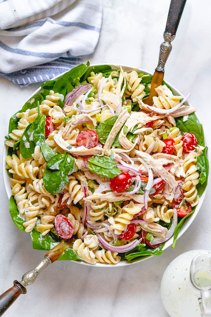 Chicken Pasta Salad with Creamy Ranch Dressing — Eatwell101