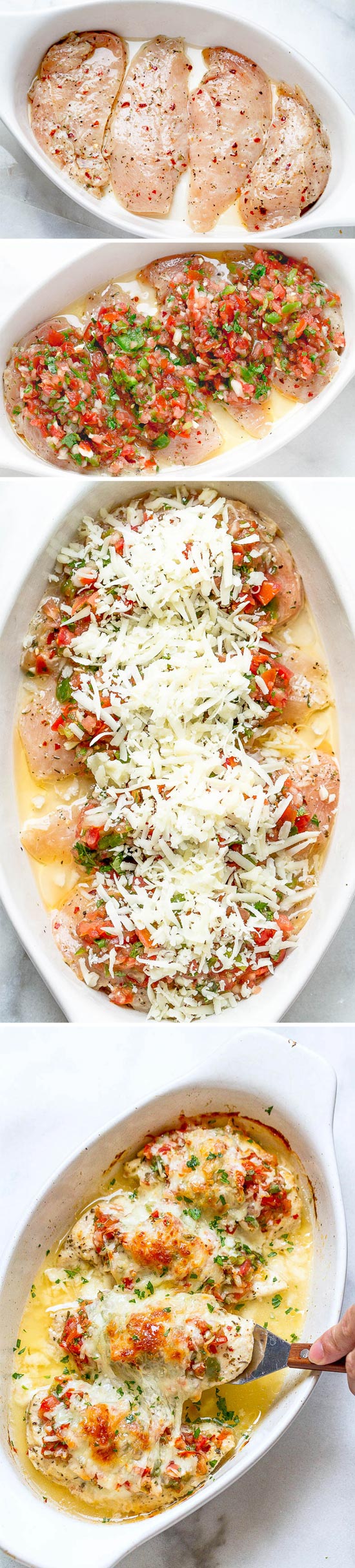 Cheesy Salsa Chicken Casserole - #chicken #casserole #recipe #eatwell101 - An incredibly delicious meal loaded with fresh flavors. 