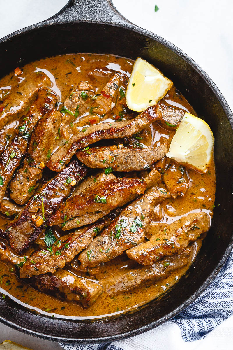 Pan-Seared Steak in Butter Sauce - Hyper simple and so flavorful, the most delish dinner ever. 