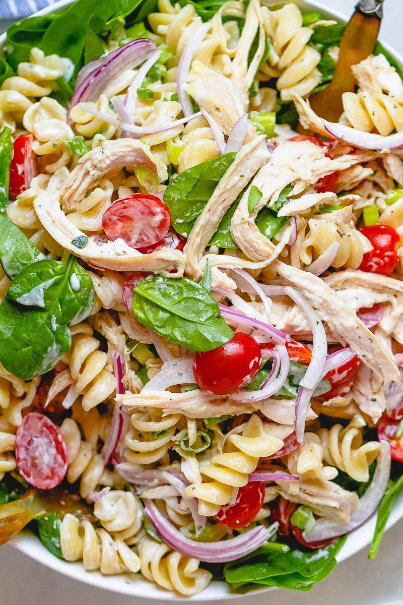 Chicken Pasta Salad with Creamy Ranch Dressing — Eatwell101