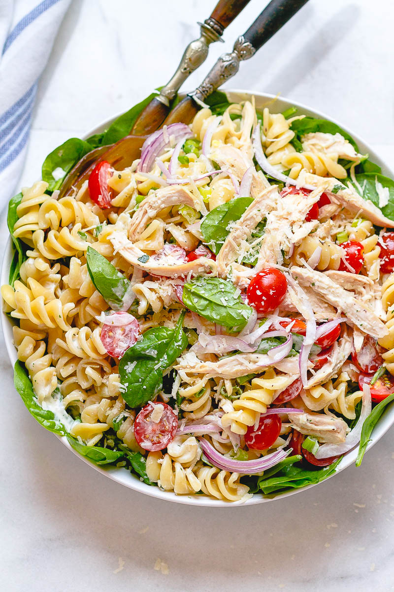 Chicken Pasta Salad with Creamy Ranch Dressing — Eatwell101