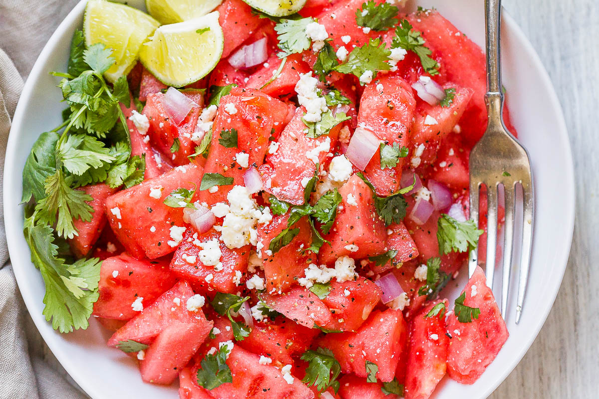 Cilantro Lime Watermelon Feta Salad