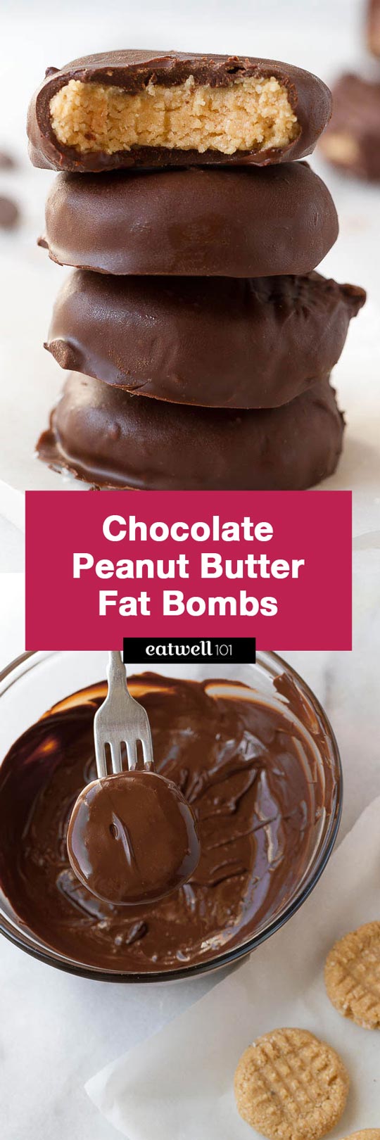 Chocolate Peanut Butter Fat Bombs - A rich and delicious chocolate peanut butter fat bomb recipe