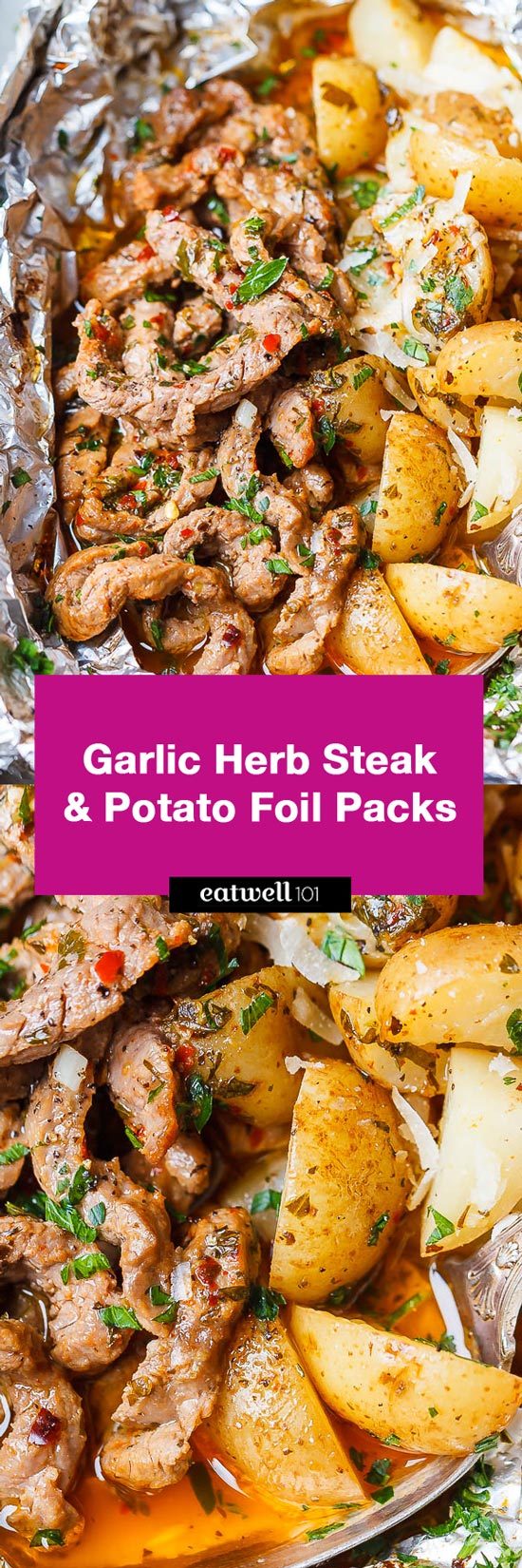 Steak & Potato Foil Packs - #steak #potato #foilpackets #eatwell101 #recipe - A quick, delicious and nourishing meal perfect for any occasion! 