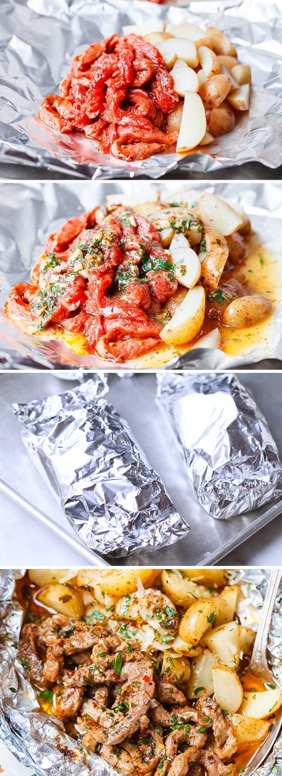 Steak & Potato Foil Packs - #steak #potato #foilpackets #eatwell101 #recipe - A quick, delicious and nourishing meal perfect for any occasion! 