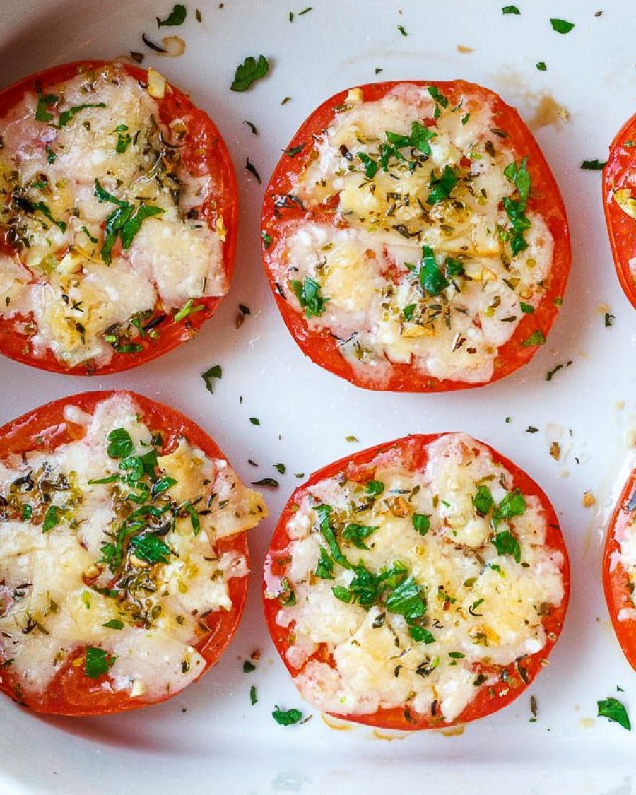 Baked Parmesan Tomatoes - #recipe by #eatwell101 - https://www.eatwell101.com/baked-parmesan-tomatoes