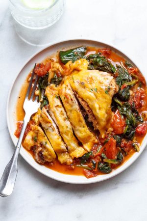 Tomato Spinach Chicken Skillet (Low Carb – Keto)