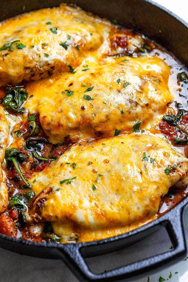 Tomato Spinach Chicken Skillet Recipe (Low Carb - Keto ...