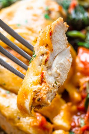 Tomato Spinach Chicken Skillet (Low Carb – Keto)