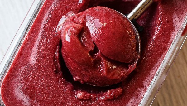 2-Ingredient Honey Cherry Sorbet - #recipe by #eatwell101 - https://www.eatwell101.com/honey-cherry-sorbet-recipe