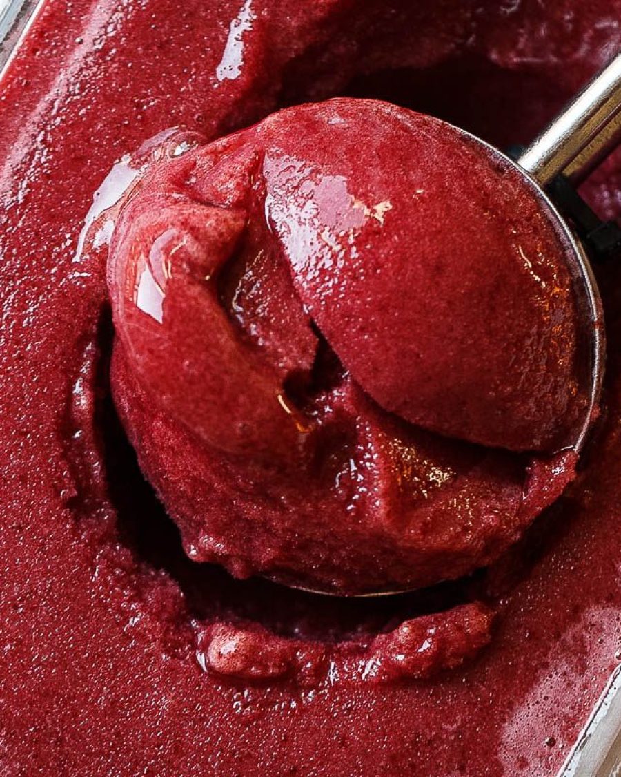 2-Ingredient Honey Cherry Sorbet - #recipe by #eatwell101 - https://www.eatwell101.com/honey-cherry-sorbet-recipe