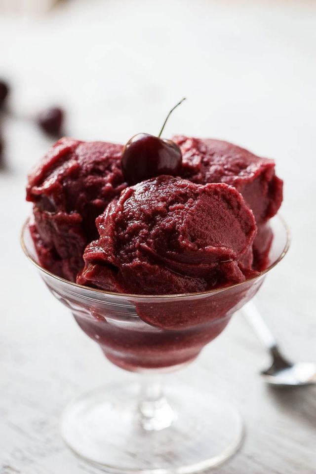 Honey Cherry Sorbet (2-Ingredient)