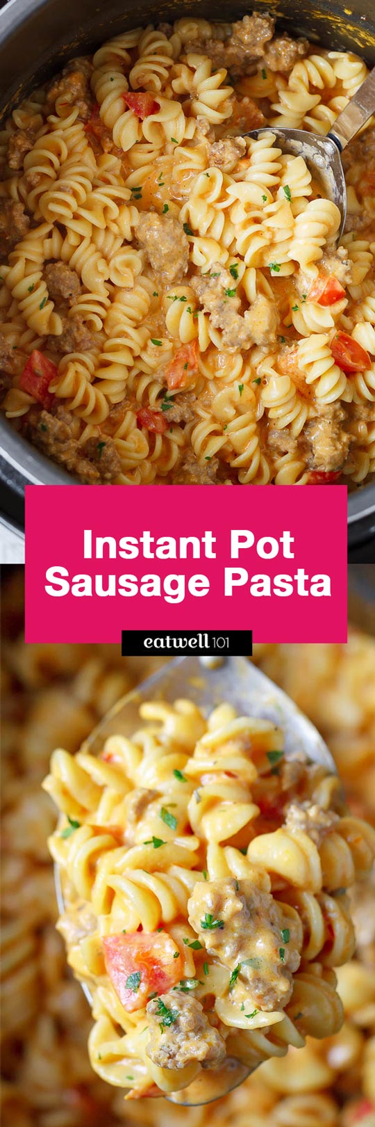 Instant Pot Sausage Pasta in Cream Cheese Tomato Sauce - A Quick and easy one-pot dinner made entirely in the pressure cooker. You will definitely love this one! 