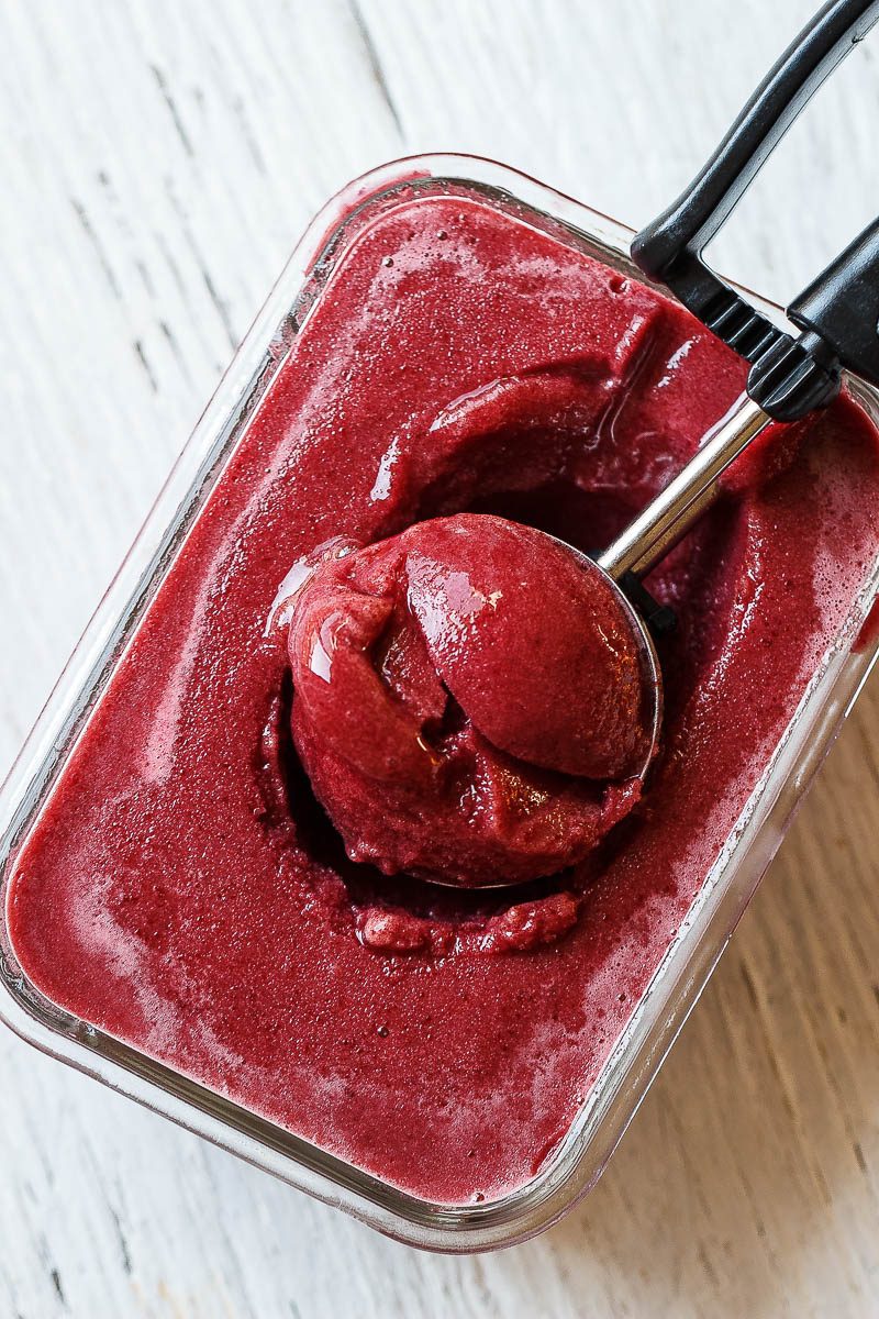 2-Ingredient Honey Cherry Sorbet - Paleo, Dairy-Free, Vegetarian, Gluten-Free. When it comes to dessert, you really can't get much healthier than this!