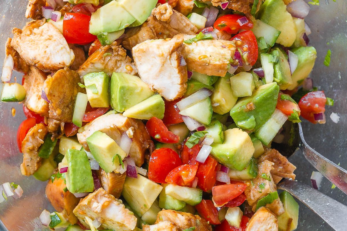 Super Fast and Easy Chicken Avocado Egg Salad for Eating Clean