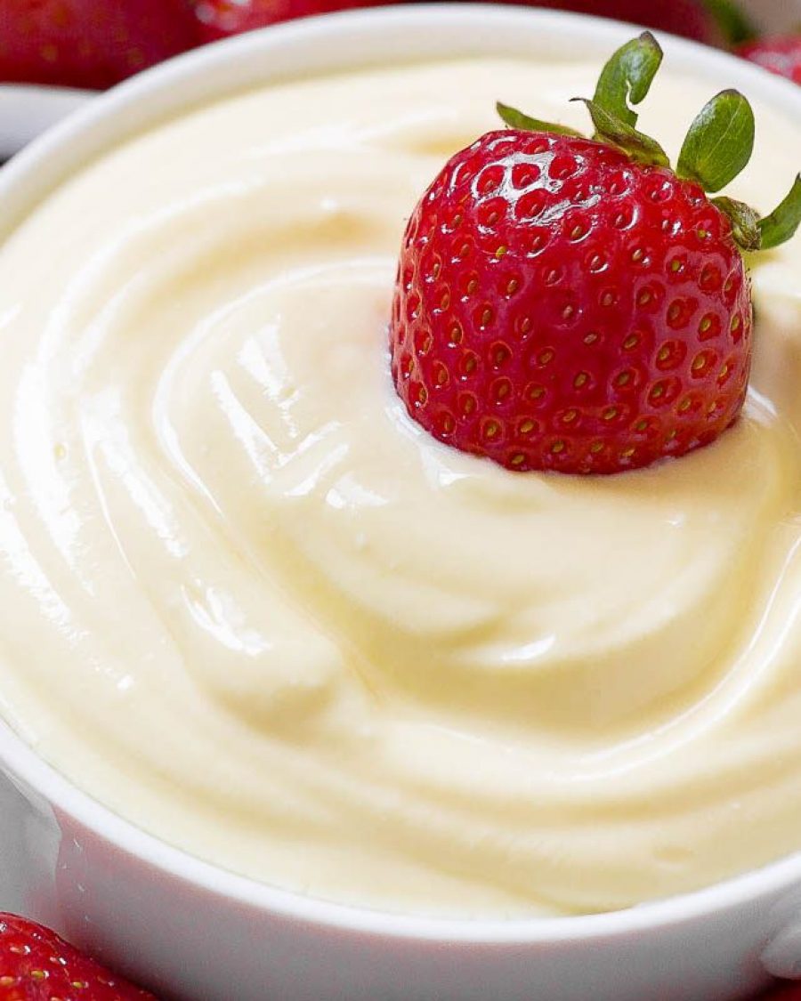 3 Ingredient Cream Cheese Fruit Dip - #recipe by #eatwell101 - https://www.eatwell101.com/cream-cheese-fruit-dip-recipe
