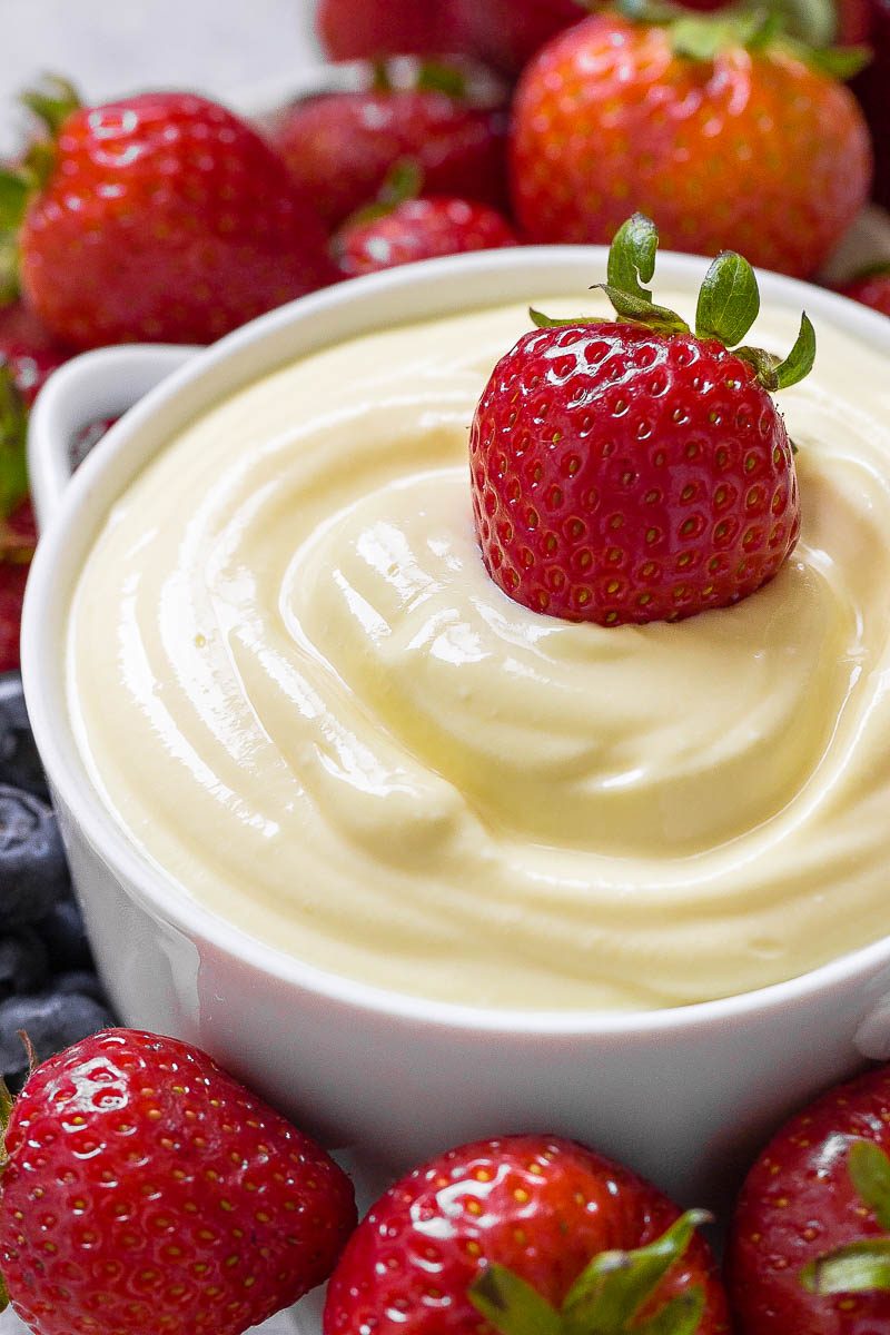 Cream Cheese Fruit Dip - Lightly sweet and super fluffy, this fruit dip is a great way to get everyone to eat more fruit this season! 