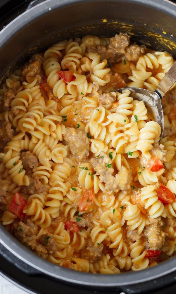 Instant Pot Sausage Pasta in Cream Cheese Tomato Sauce