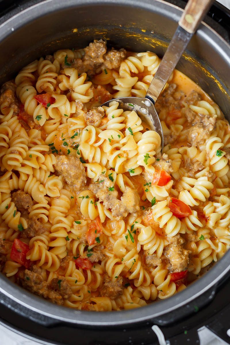 Instant Pot Sausage Pasta in Cream Cheese Tomato Sauce