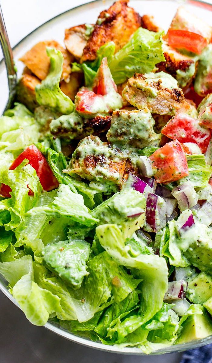 Taco Chicken Salad with Creamy Cilantro Lime Dressing