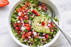 Roasted Broccoli Salad - A satisfying, savory, sweet, crunchy salad you can enjoy warm or cold as a main or on the side.