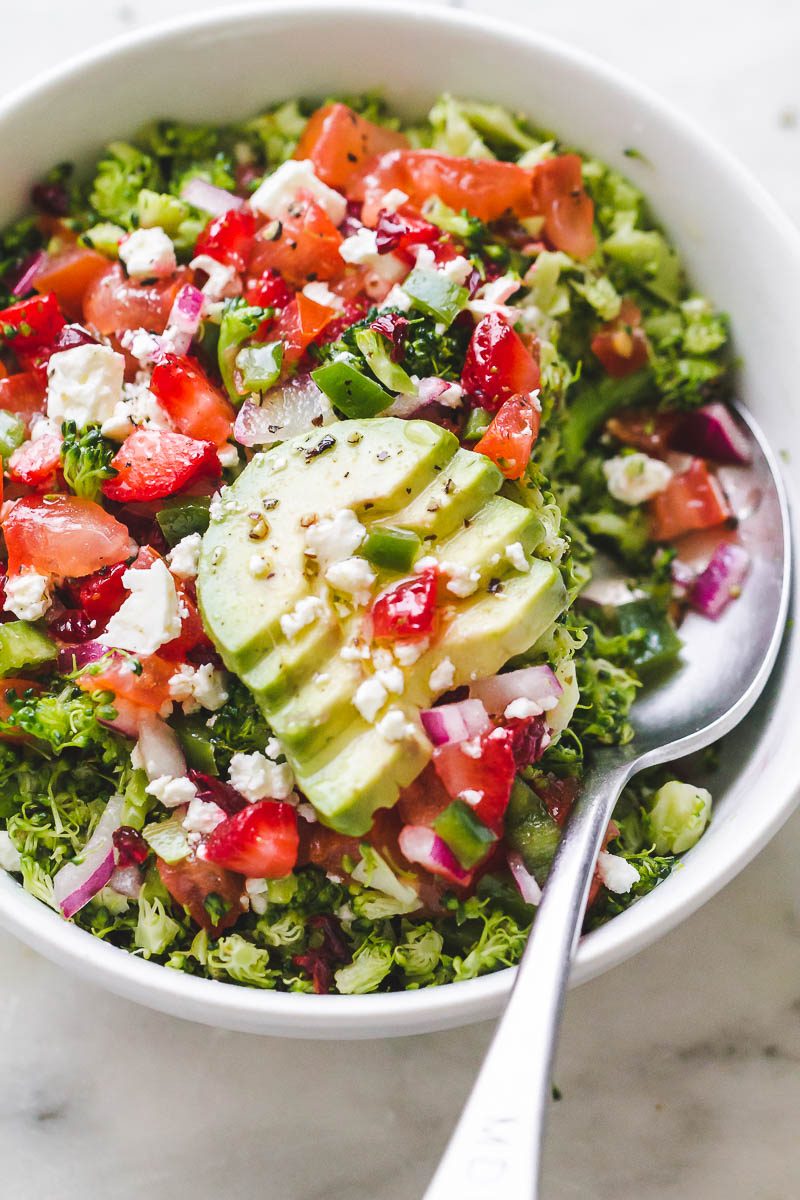 Roasted Broccoli Salad - A satisfying, savory, sweet, crunchy salad you can enjoy warm or cold as a main or on the side.