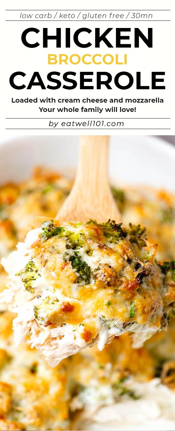 Broccoli Chicken Casserole Recipe -  #eatwell101 #recipe A loaded and comforting chicken casserole your whole family will love! #chicken #casserole #Broccoli #Recipe