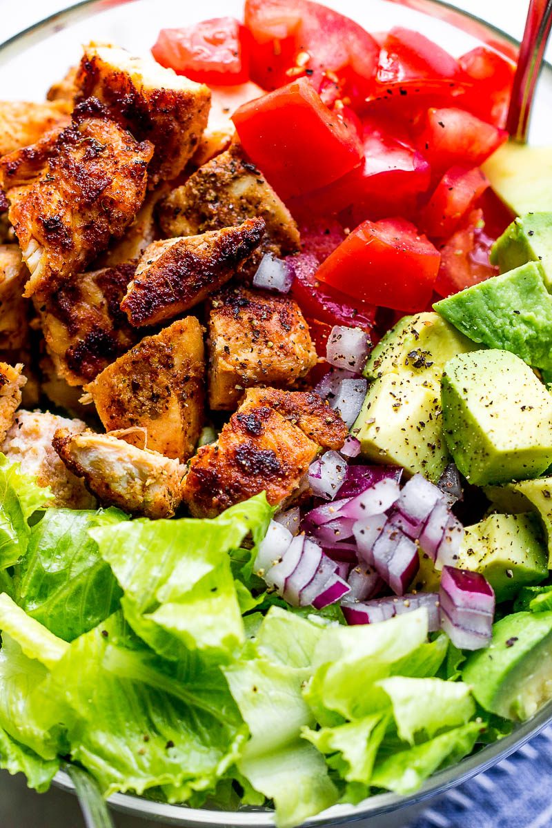 Taco Chicken Salad with Creamy Cilantro Lime Dressing