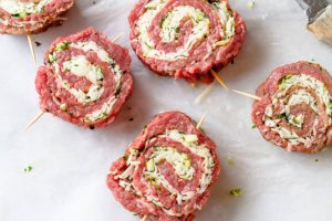 Mexican Cauliflower Rice with Cheesy Steak Roll-Ups