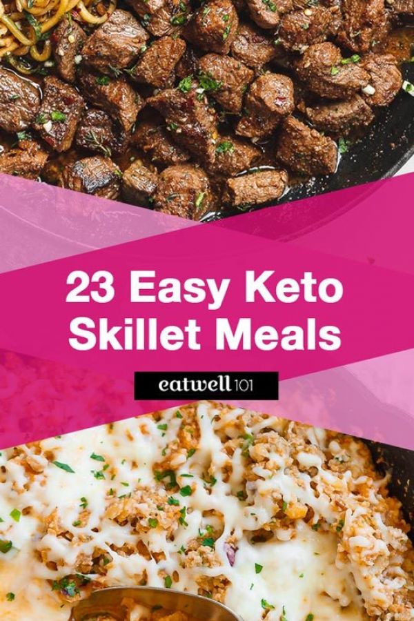 23 Keto Skillet Meals for Easy Dinners - #recipe by #eatwell101 - https://www.eatwell101.com/ketogenic-skillet-meal-recipes