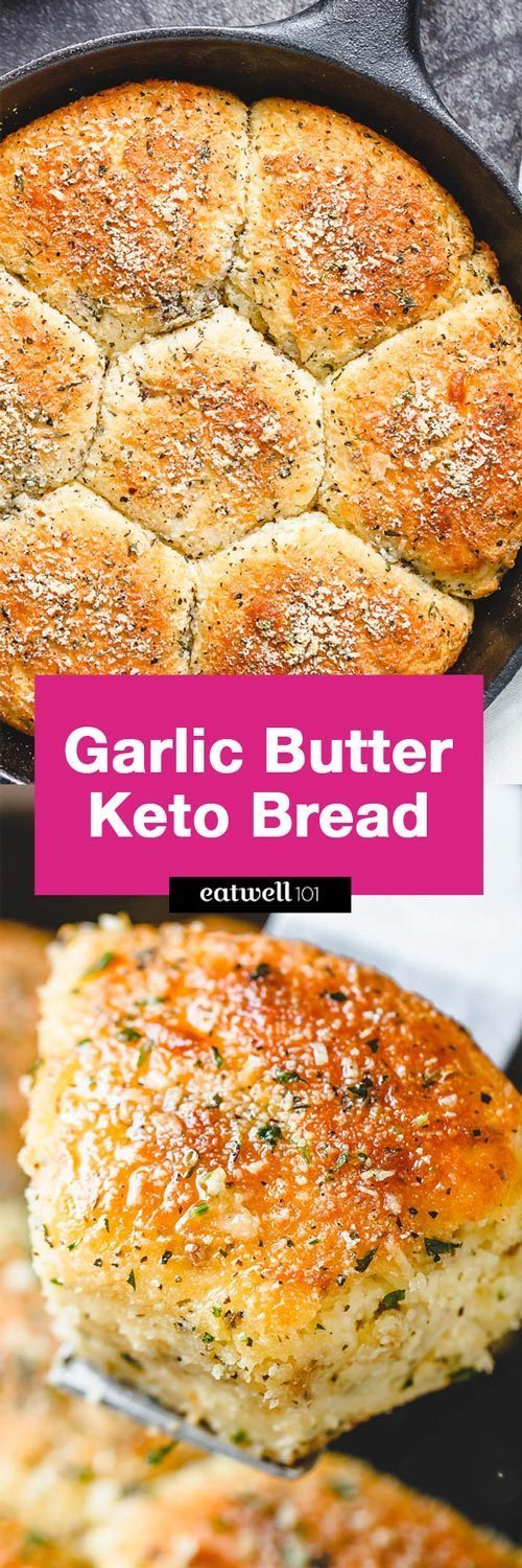 Garlic Butter Keto Bread Recipe -#eatwell101 #recipe  Crisp on the outside and moist in the inside, this is the Holy Grail for #keto #bread! #keto #bread 
