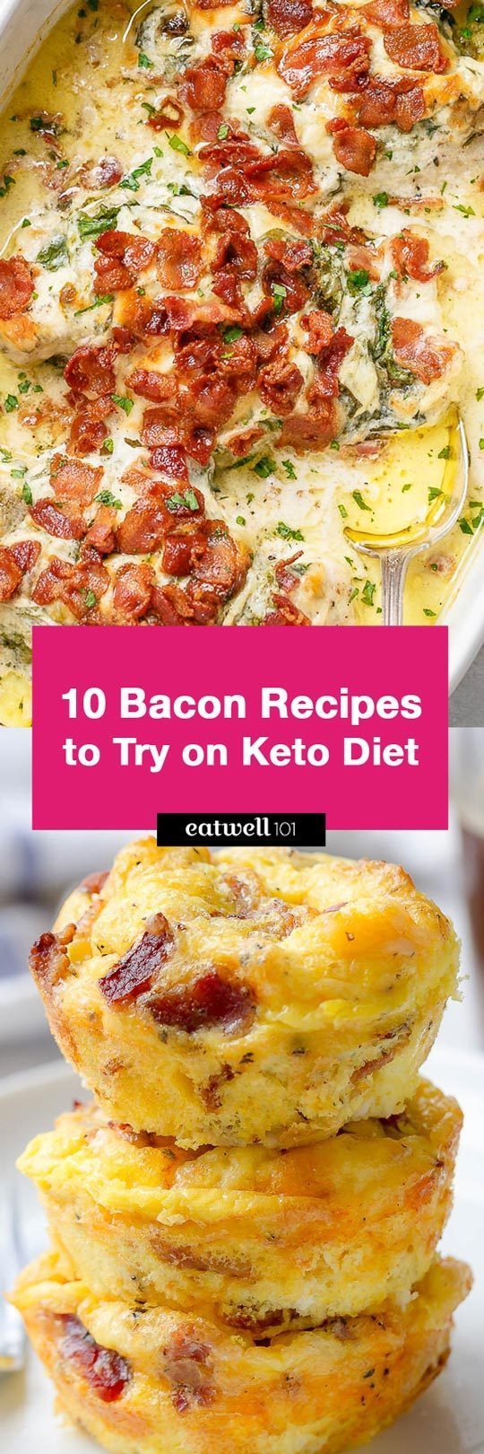 10 Ways to Enjoy Bacon on Keto Diet - Here are some inventive keto bacon recipes for you to try including for your low carb breakfast, lunch or dinner.