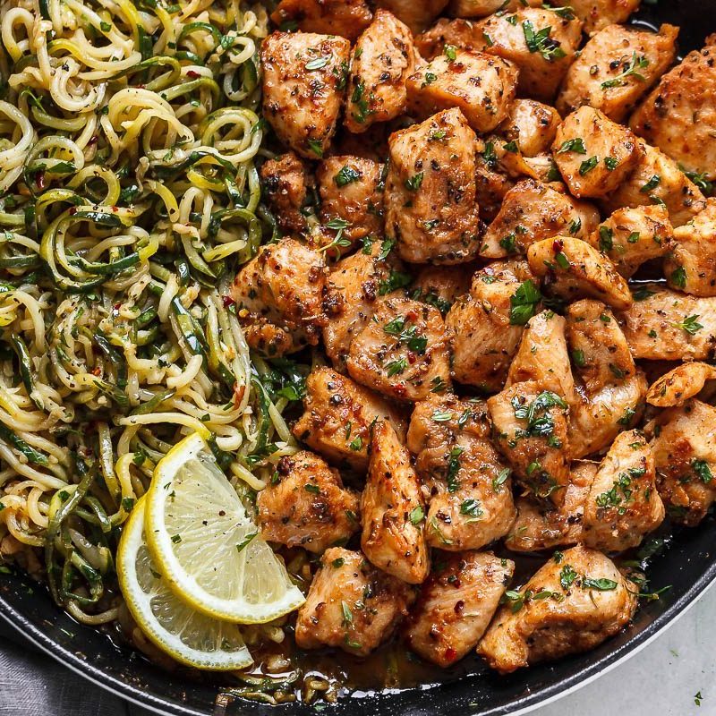 Meal Prep Garlic Butter Chicken Meatballs Recipe with Zucchini Noodles —  Eatwell101