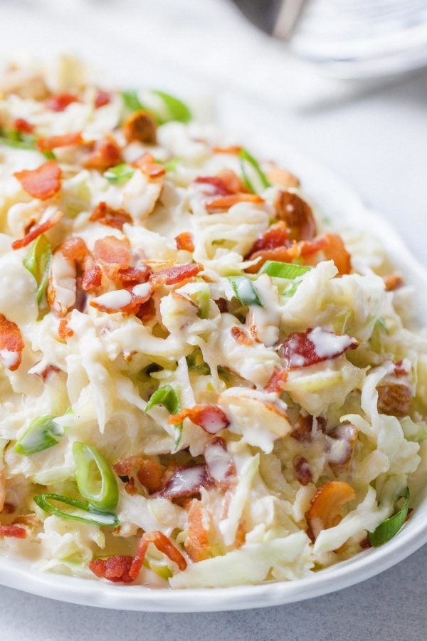 Apple Bacon Coleslaw - #recipe by #eatwell101 - https://www.eatwell101.com/apple-bacon-coleslaw-recipe