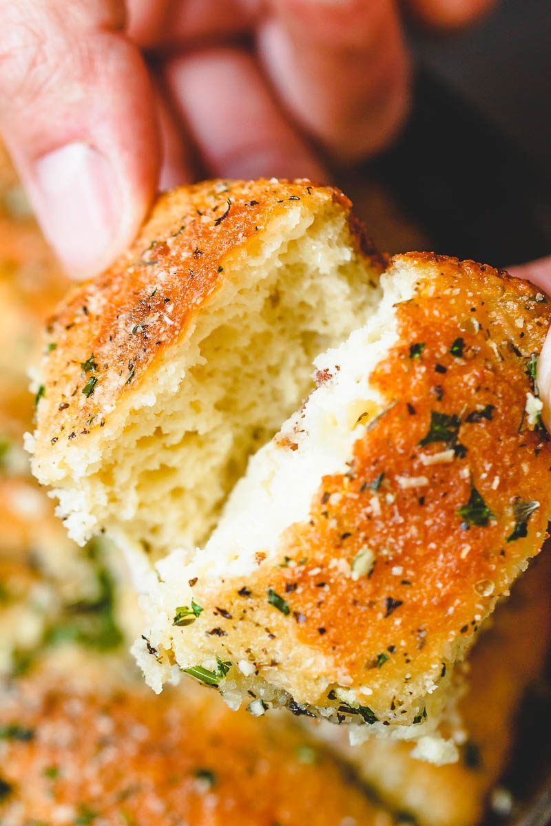 Garlic Butter Keto Bread - Crisp on the outside and moist in the inside, this is the Holy Grail for keto bread!