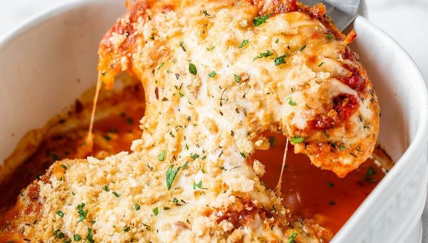 Mozzarella Parmesan Chicken Casserole - #recipe by #eatwell101 - https://www.eatwell101.com/mozzarella-parmesan-chicken-casserole