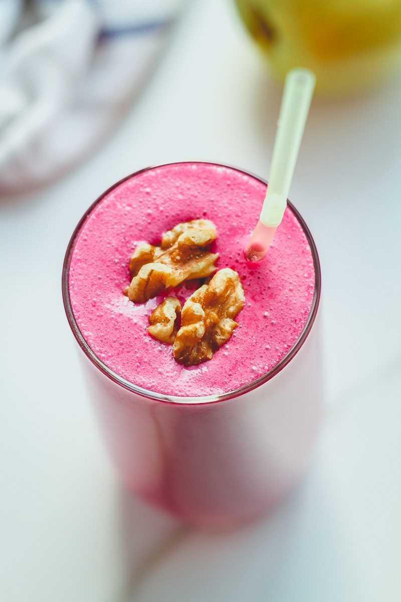 Apple Berry Beet Smoothie - A delicious snack or breakfast option, with a full serving of healthy nutrients in every cup.