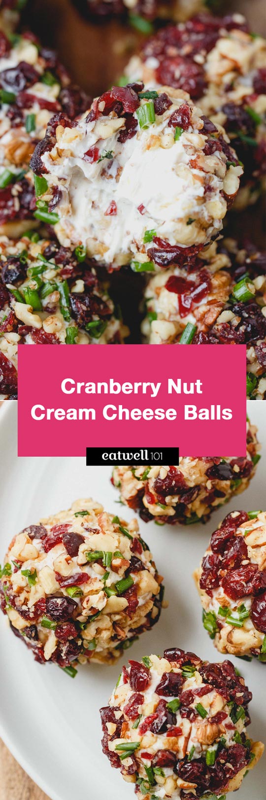 Cranberry Nut Cream Cheese Balls - These super festive cheese balls won't last long on your table - definitely a crowd pleaser! 