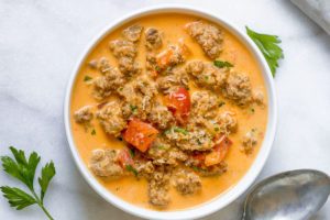 Sausage Parmesan Cream Cheese Soup - A simple way to add warmth to your day - You'll enjoy every spoonful of this sausage parmesan cream cheese soup!