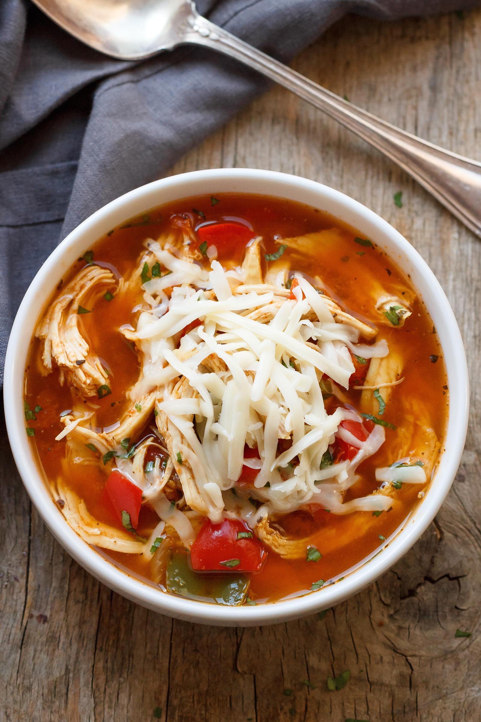 Instant Pot Fajita Chicken Soup Recipe - #eatwell101,#recipe The perfect #chicken #soup for a busy day and the #InstantPot makes it even simpler!