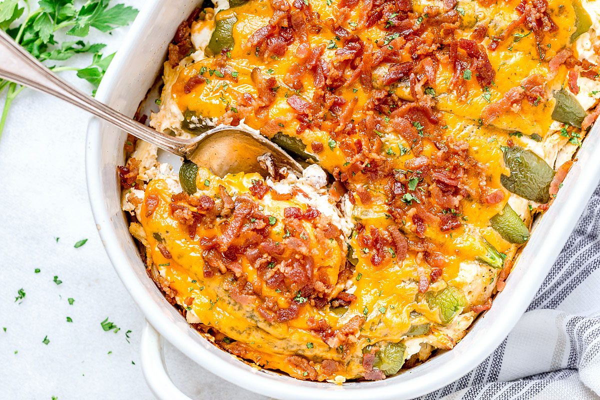 JalapeÃ±o Popper Chicken Casserole - #recipe by #eatwell101