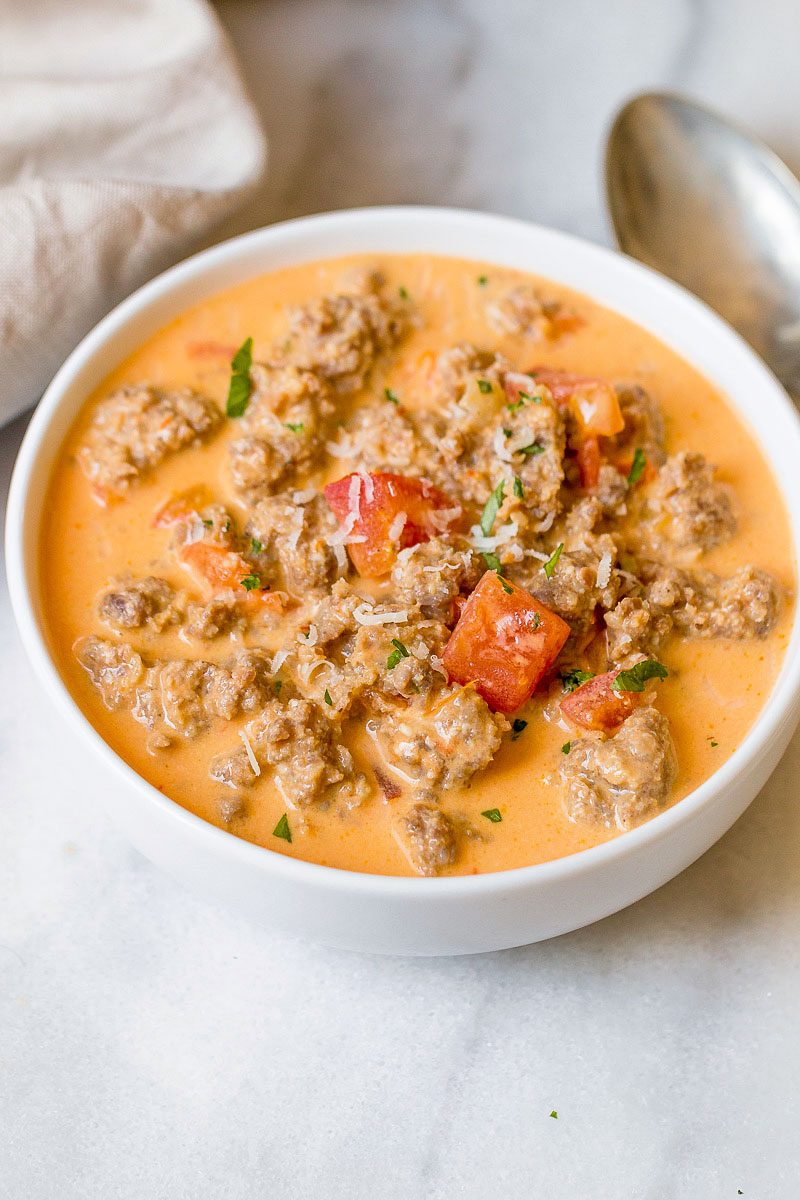 Sausage Parmesan Cream Cheese Soup Recipe — Eatwell101